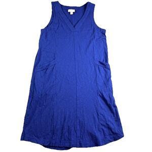 J Jill Tank top Dress Women's S Petite Blue  Double Pockets Casual Stretch
